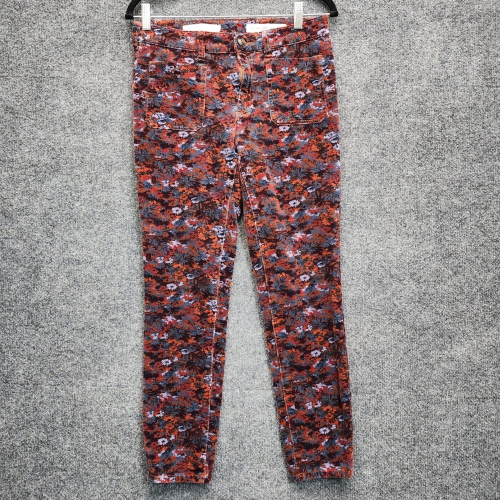 Pilcro & The Letterpress High Rise Skinny Floral Corduroy Pants Jeans Size 28